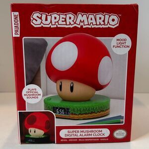 Paladone Super Mario Super‎ Mushroom Digital Alarm Clock NEW in Box
